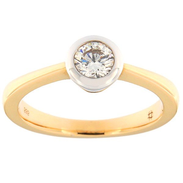 Золотое кольцо с бриллиантoм 0,31ct. Kод: 133an