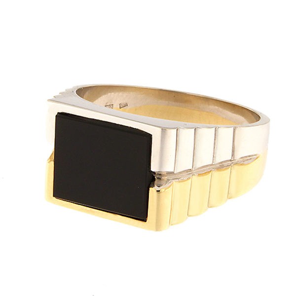 Gold men's ring with onyx Code: 1405b
