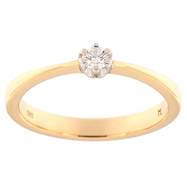 Gold ring with diamond 0,09 ct. Code: 143ak