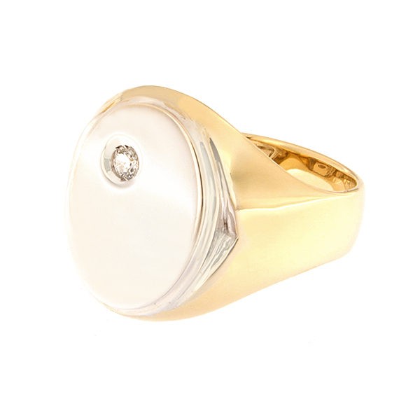 Gold men's ring with diamond Code: 392b