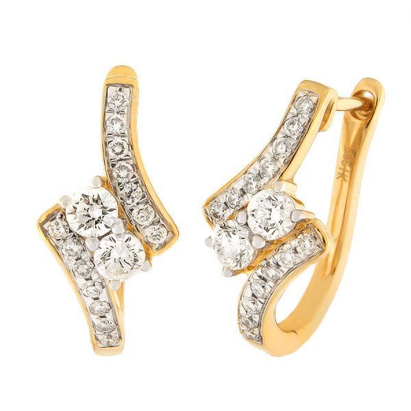 Gold earrings with diamonds 1,20 ct. Code: 56hb