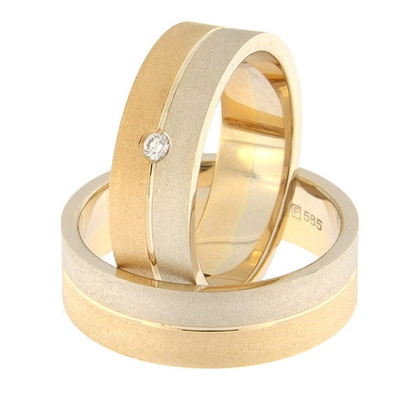Kullast abielusõrmus teemantiga Kood: Rn0108-6-1/2vm2-1/2km2-1k