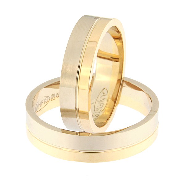 Золотое обручальное кольцо Kод: rn0152-5-1/3kl-2/3vm1