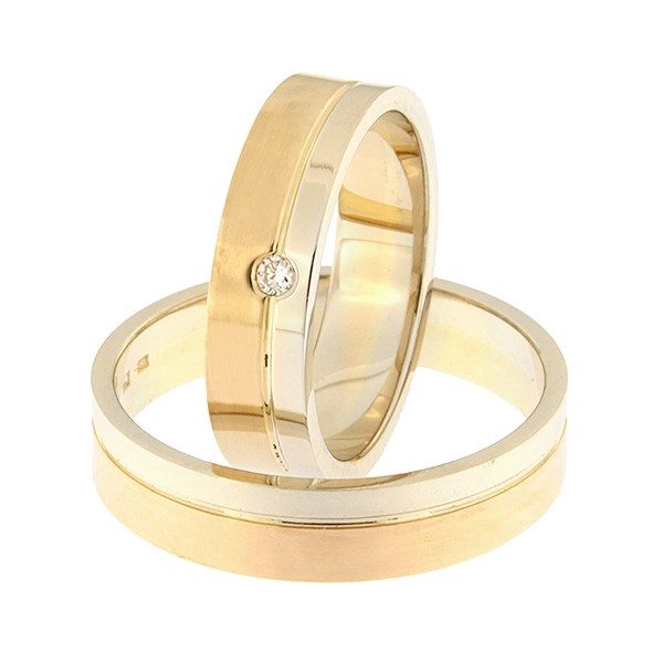 Kullast abielusõrmus teemantiga Kood: Rn0152-5-1/3vl-2/3km1-1k