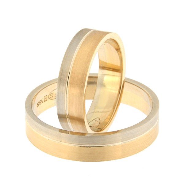 Золотое обручальное кольцо Kод: rn0152-5-1/3vm1-2/3km1