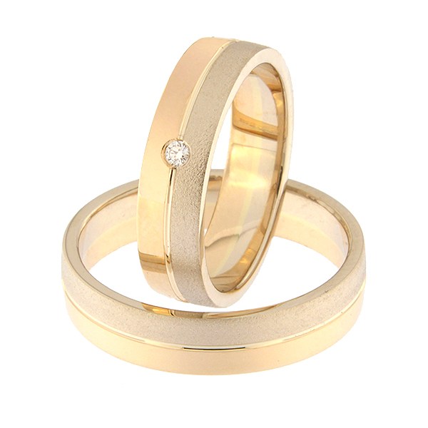 Kullast abielusõrmus teemantiga Kood: Rn0166-5-1/2vm2-1/2kl-1k