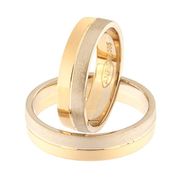 Золотое обручальное кольцо Kод: rn0166-5-1/2vm2-1/2kl