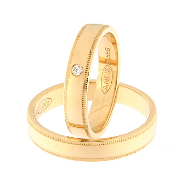 Kullast abielusõrmus teemantiga Kood: Rn0171-4-kl-1k