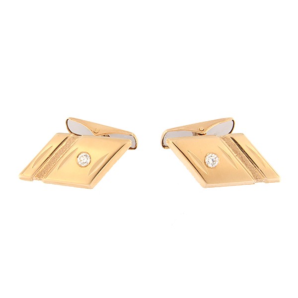 Gold cufflinks with diamonds Code: cl0105