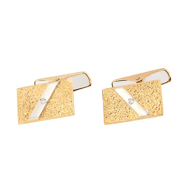 Gold cufflinks with diamonds Code: cl0106