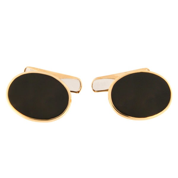 Gold cufflinks with onyx Code: cl0112