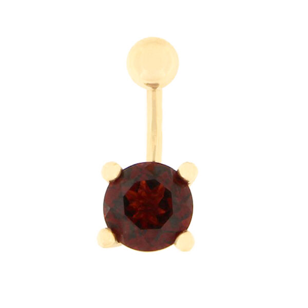 Gold belly button ring with garnet Code: pn0141-granaat