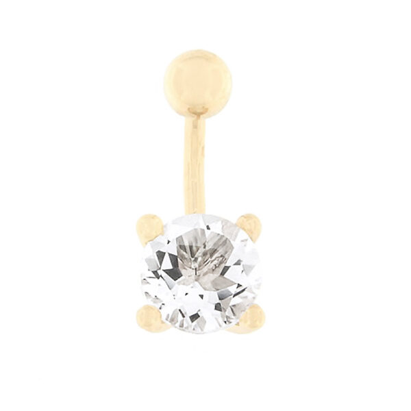 Gold belly button ring with mountain crystal Code: pn0141-maekristall