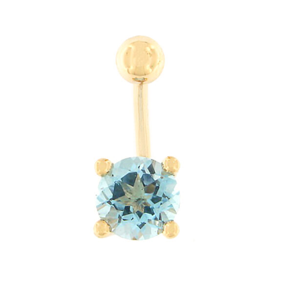 Gold belly button ring with topaz Code: pn0141-topaas