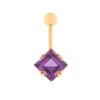 Gold belly button ring with amethyst Code: pn0152-ametyst