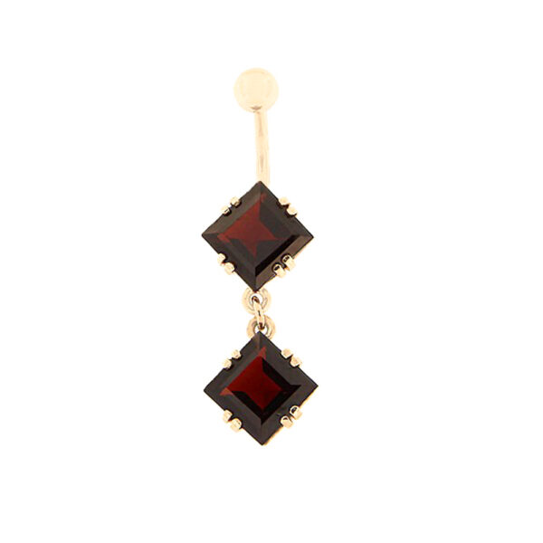 Gold belly button ring with garnet Code: pn0153-granaat