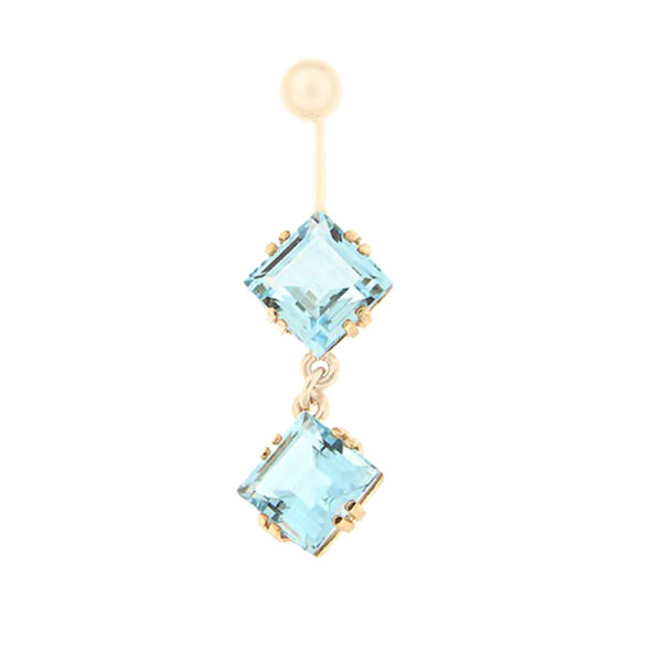 Gold belly button ring with topaz Code: pn0153-topaas