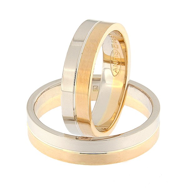 Золотое обручальное кольцо Kод: rn0108-5-1/2vl-1/2km1