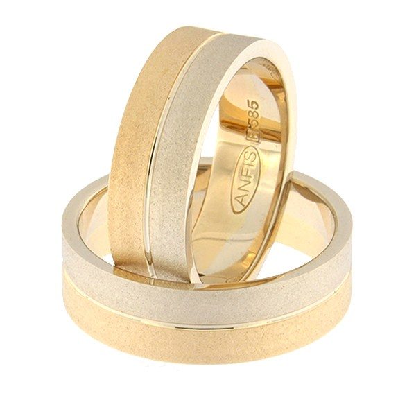 Золотое обручальное кольцо Kод: rn0108-6-1/2vm2-1/2km2