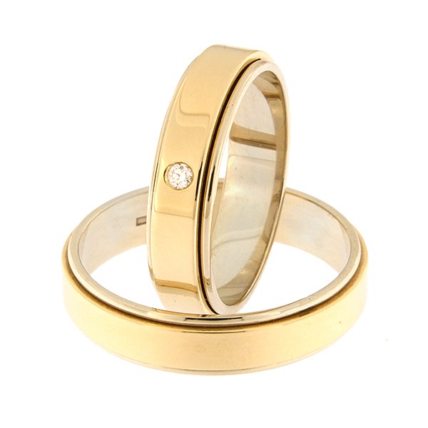 Kullast abielusõrmus teemantiga Kood: rn0111-5l-pks-av-1k-lõiketa
