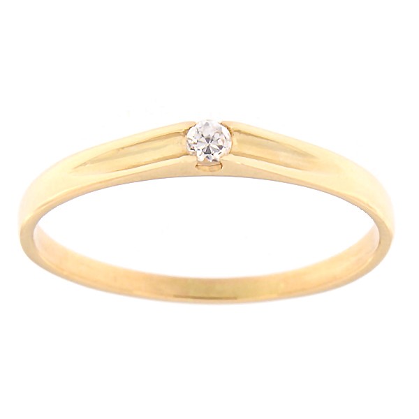 Gold ring with zircon Code: rn0122-valge