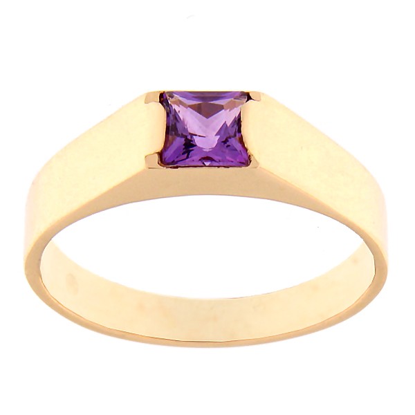 Gold ring with amethyst Code: rn0123-ametyst