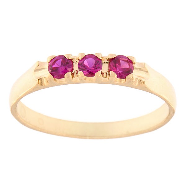 Gold ring with zircons Code: rn0126-punane