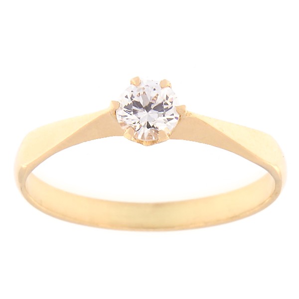 Gold ring with zircons Code: rn0127-valge