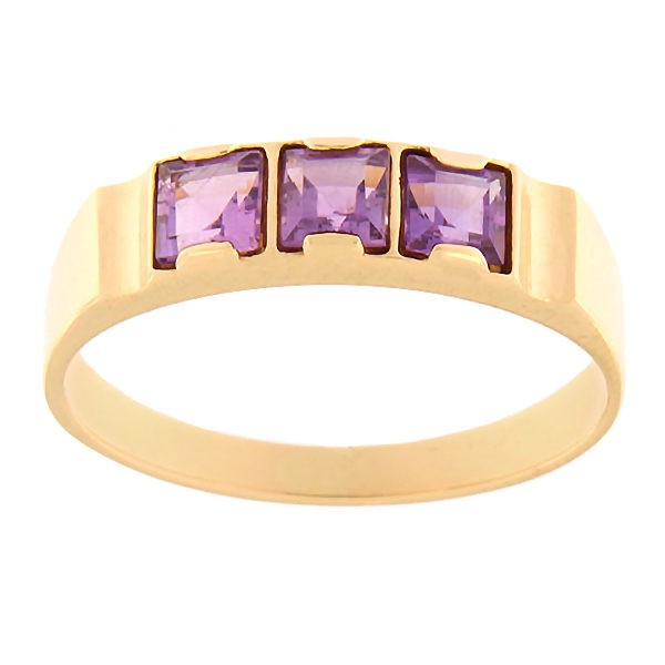 Gold ring with amethyst Code: rn0128-ametyst