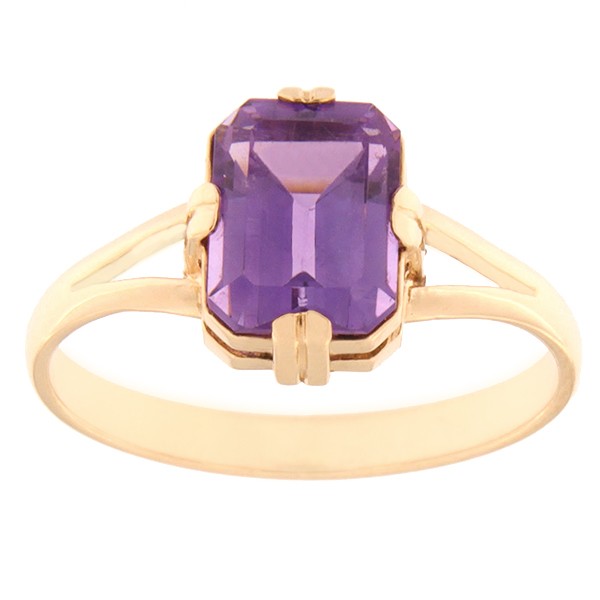 Gold ring with amethyst Code: rn0129-ametyst