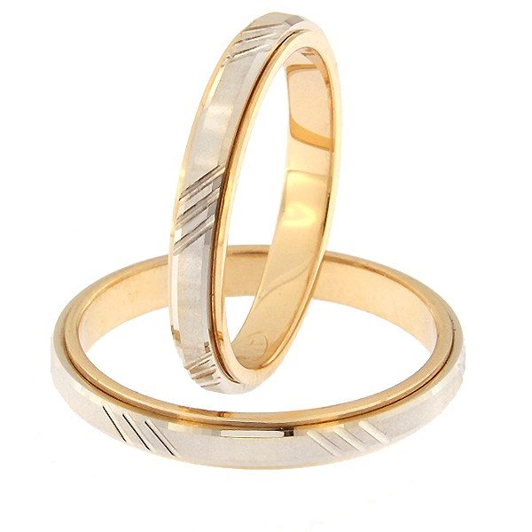 Золотое обручальное кольцо Kод: rn0138-3d-pv-ak