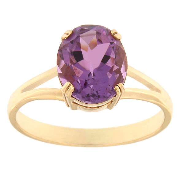 Gold ring with amethyst Code: rn0146-ametyst
