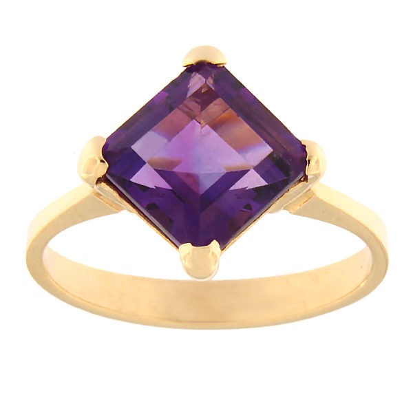 Gold ring with amethyst Code: rn0149-ametyst
