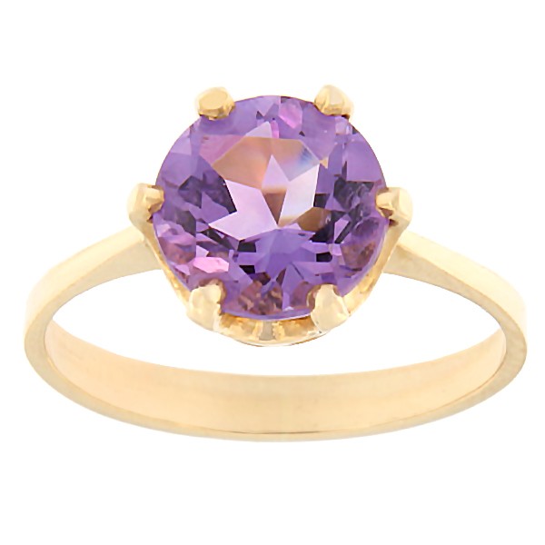 Gold ring with amethyst Code: rn0153-ametyst