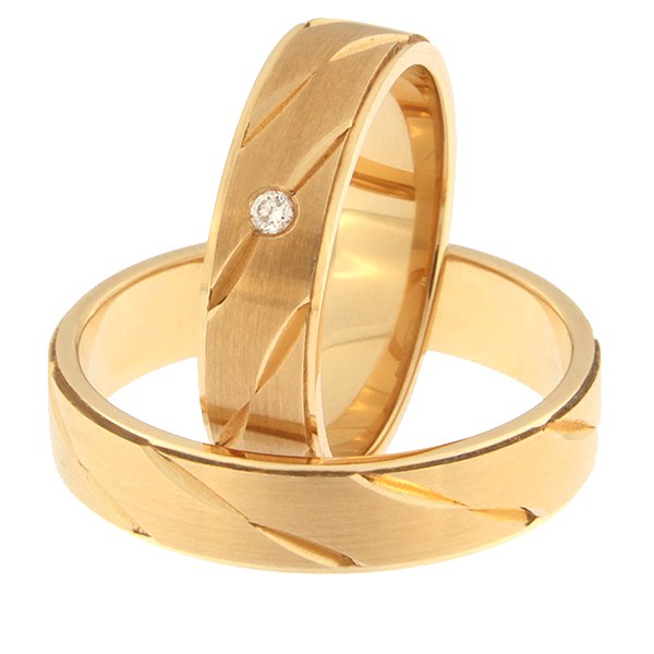 Kullast abielusõrmus teemantiga Kood: Rn0156-5-km3-1k
