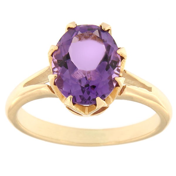 Gold ring with amethyst Code: rn0165-ametyst
