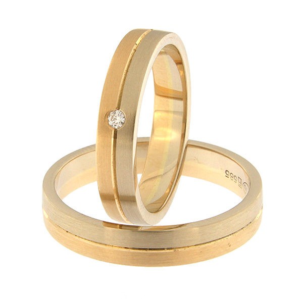 Kullast abielusõrmus teemantiga Kood: rn0166-4-1/2vm1-1/2km1-1k