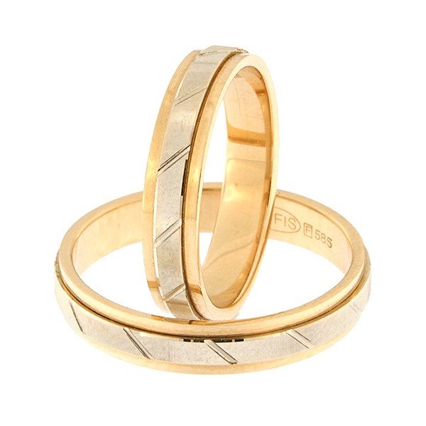 Золотое обручальное кольцо Kод: rn0168-4d-pv-ak