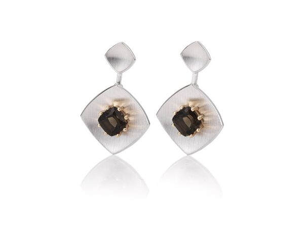 Silver earrings with smoky quartz Code: 12020300