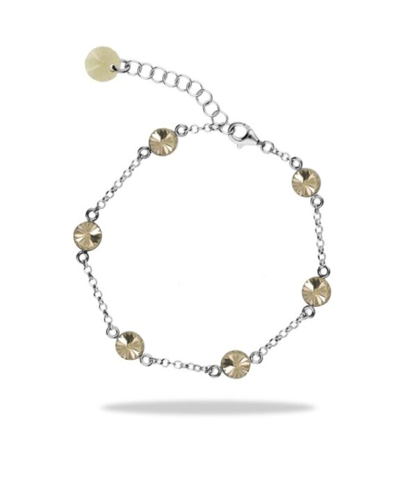 Silver hand chain with Swarovski® crystals Code: BROLO1122SS29GS