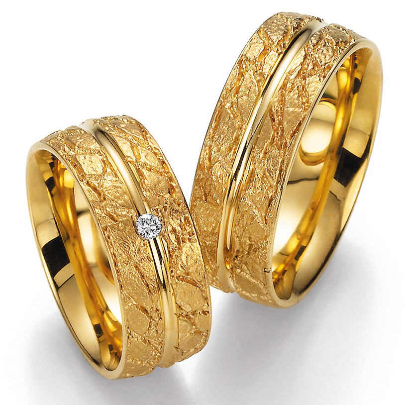 Bayer abielusõrmused - Kollane kuld - MATIGOLD