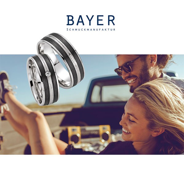 Bayer abielusõrmused - karboon