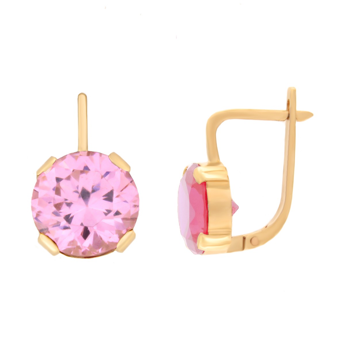 Kullast kõrvarõngad tsirkoonidega Kood: er0136-i-roosa