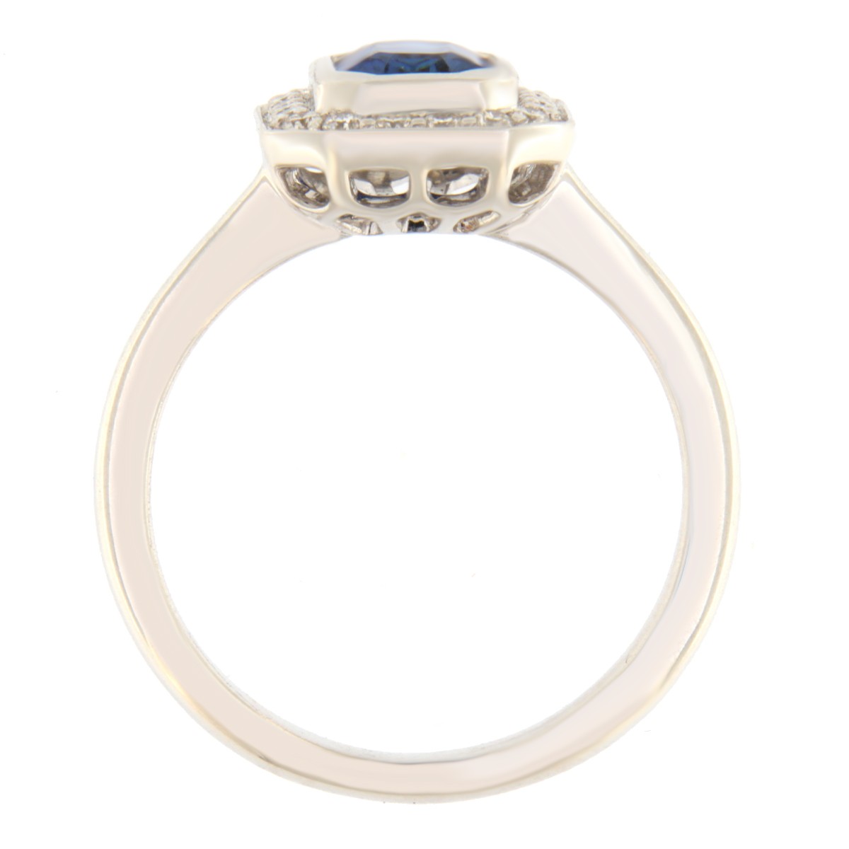 Gold ring with diamonds and sapphire Code: 17m