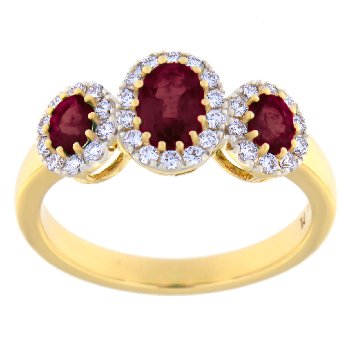 Gold ring with diamonds and rubies Code: 20m