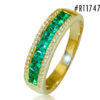 Gold ring with diamonds and emeralds Code: 12m