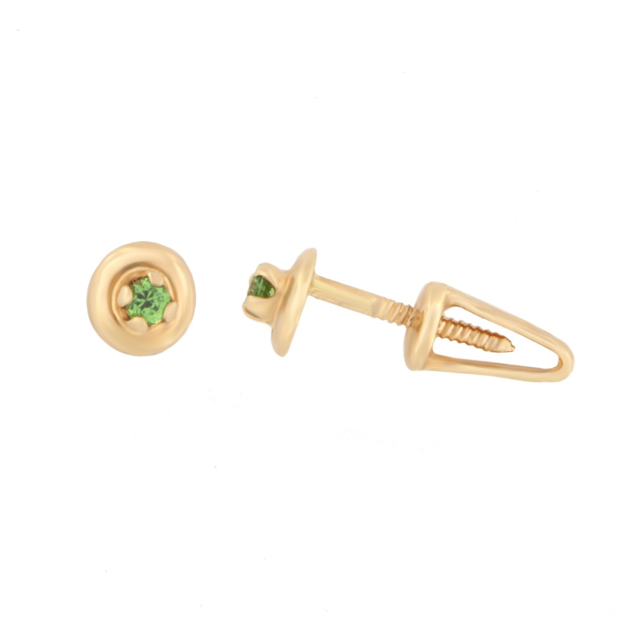 Kullast kõrvarõngad tsirkoonidega Kood: er0101-roheline