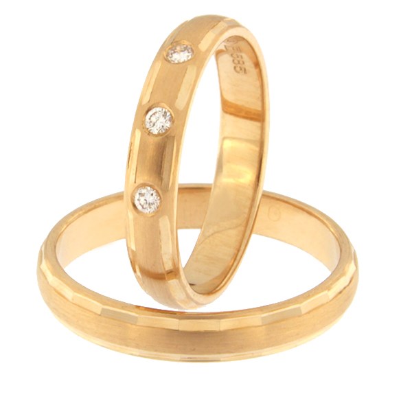 Kullast abielusõrmus teemantidega Kood: rn0102-3,5-3k