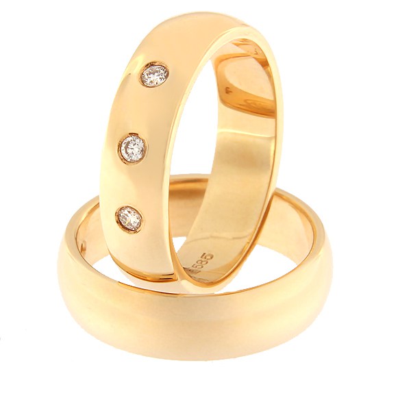 Kullast abielusõrmus teemantidega Kood: rn0116-5-3K