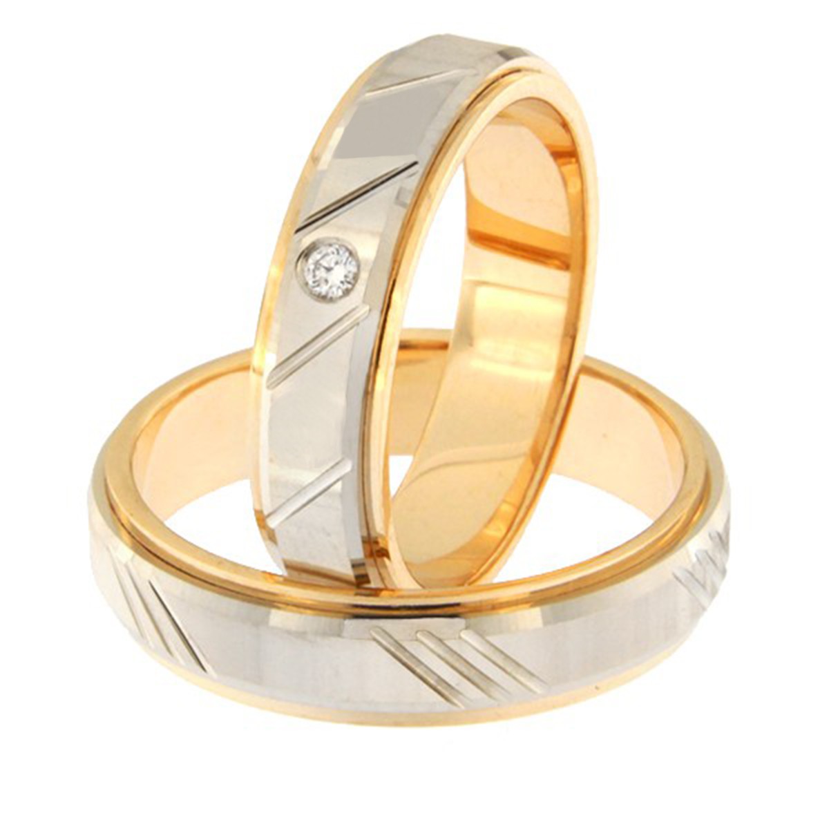 Kullast abielusõrmus teemantiga Kood: rn0138-5d-pv-ak-1k